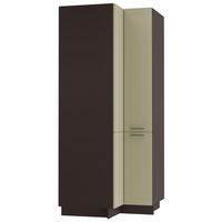 ECKVORRATSSCHRANK Kvantum D24N/207 Lava / Vanille Matt - Dunkelgrau/Anthrazit, Holz/Holzwerkstoff (90/207/90cm) - Feldmann-Wohnen