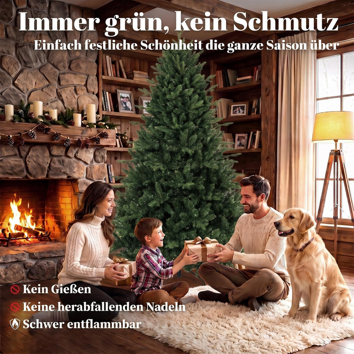WEIHNACHTSBAUM PE PVC Grün - Grün, Kunststoff (180cm) - HOMCOM