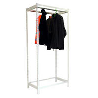 KLEIDERSTANGENREGAL Metal Einzel | HxBxT 250x120x50cm | Weiß | Kleiderständer Garderobe Klamottenregal Stangenregal Regal - Weiß, Metall (120/250/50cm) - PROREGAL