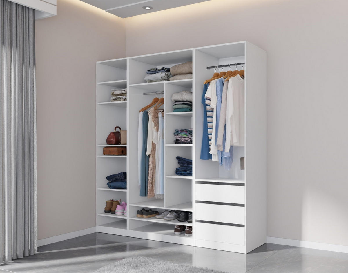 MEHRZWECKREGAL OFFEN TRES 04 Weiß 60/206/51 cm - Weiß, Holzwerkstoff (60/206/51cm) - Marmex Möbel