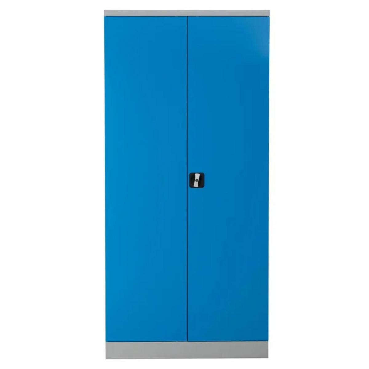 STAHLSCHRANK Bee mit 9 lackierten Fachböden 195x92x50 cm Korpusfarbe Lichtgrau Frontfarbe Lichtblau - Hellblau, Metall (92/195/50cm)