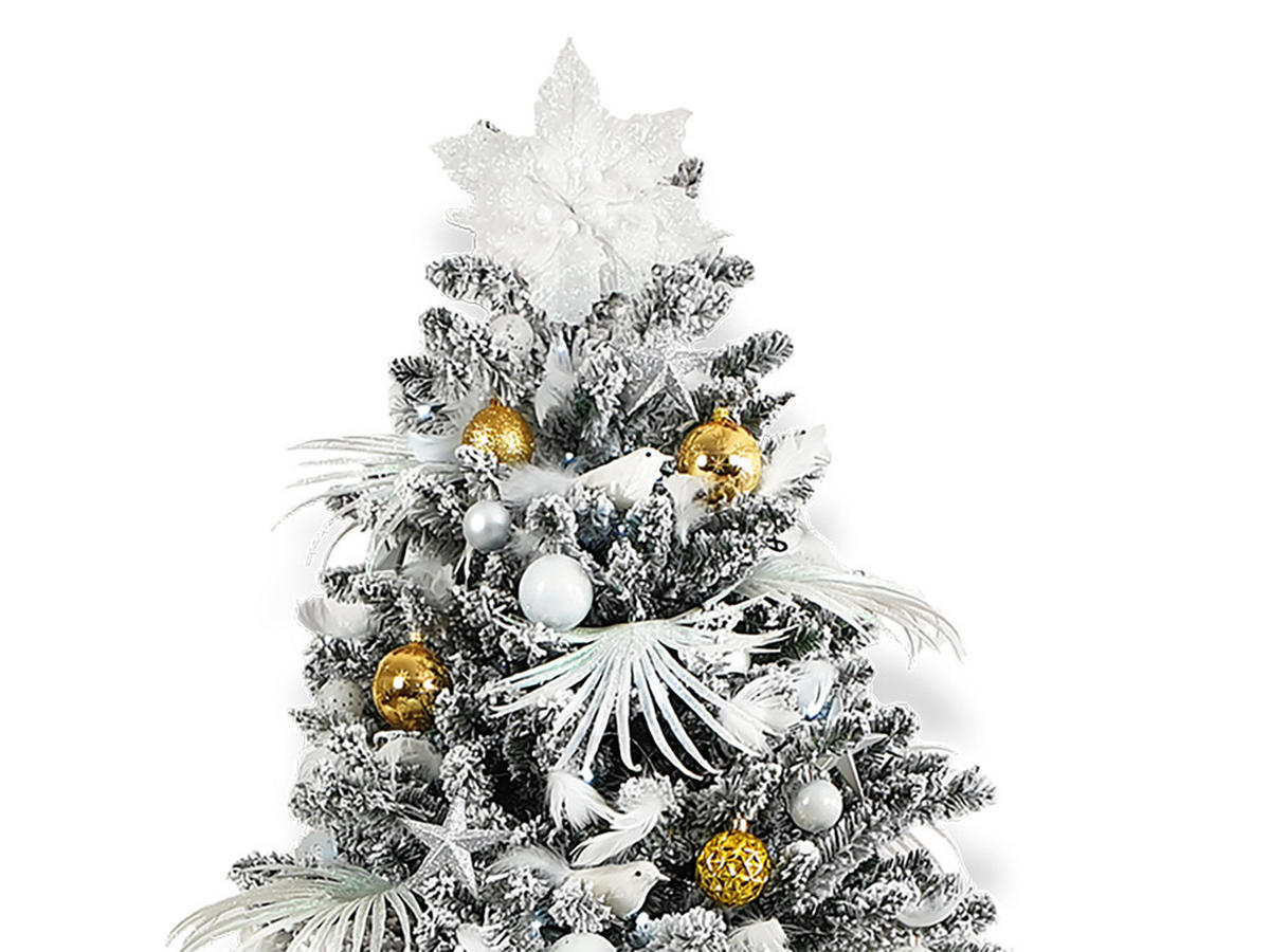 WEIHNACHTSBAUMSCHMUCK-SET POLAR GOLD II, 222-teilig, für Weihnachtsbäume 300–600 cm - Rot/Silberfarben, Glas/Kunststoff (60/50/80cm) - LAALU