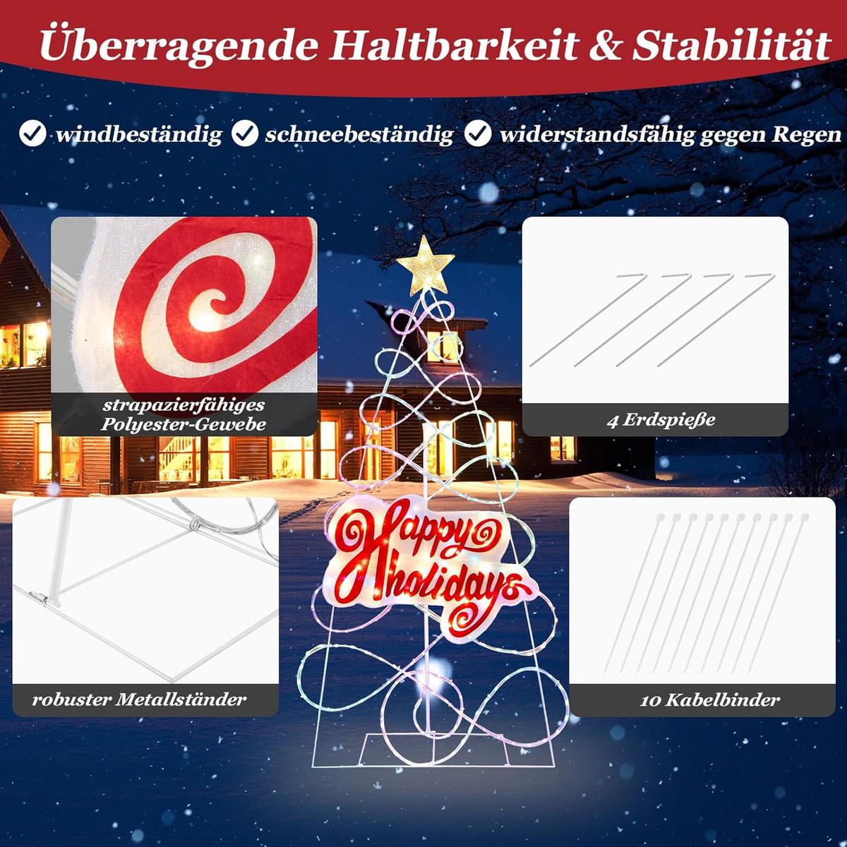 LICHTERBAUM faltbarer Multicolor - Multicolor, Metall (34/170/87cm) - COSTWAY