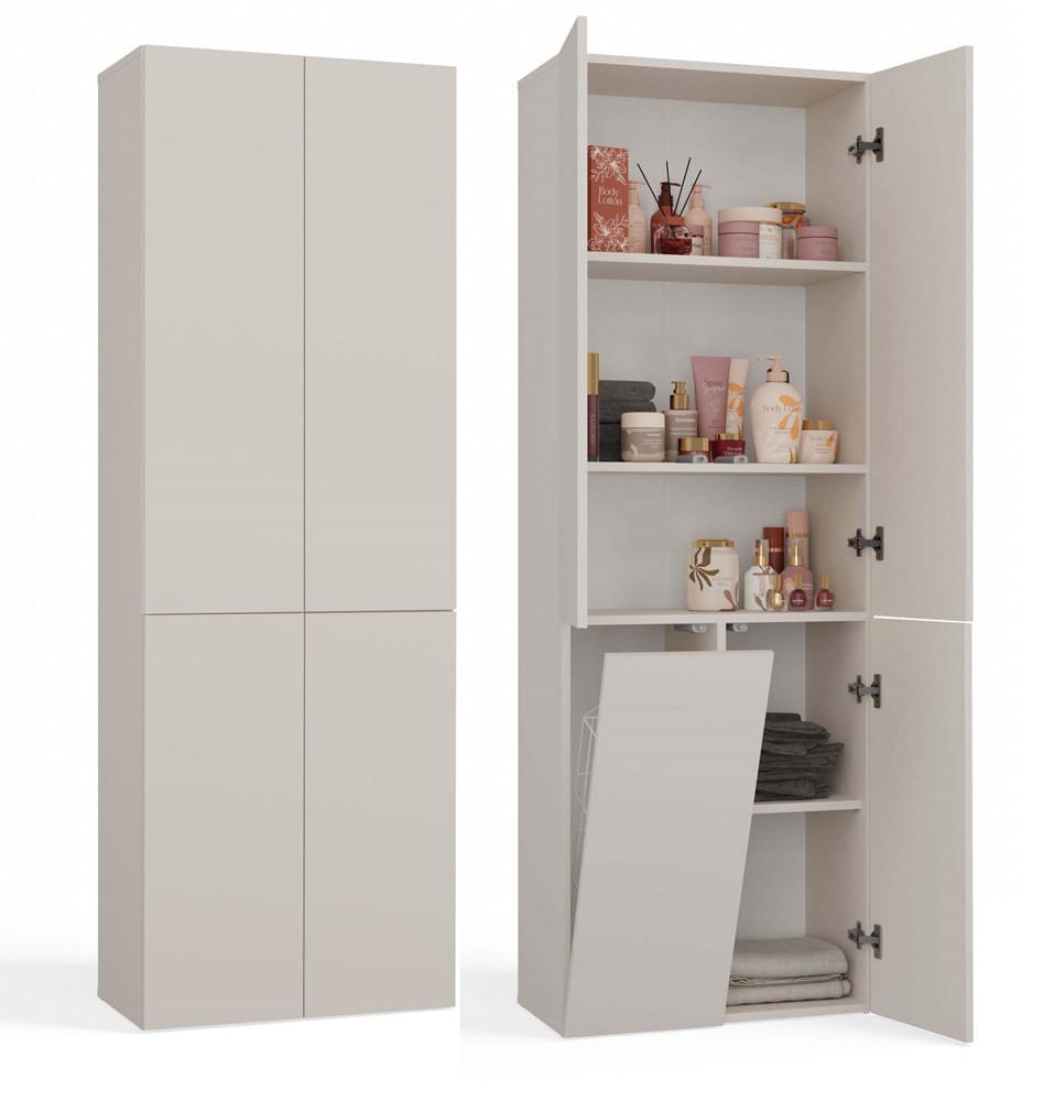 KOUZELNA SKŘÍŇKA Kaschmir 60/174/30 - kašmírová, kompozitní dřevo (60/174/30cm) - RAUMHIRSCH FURNITURE