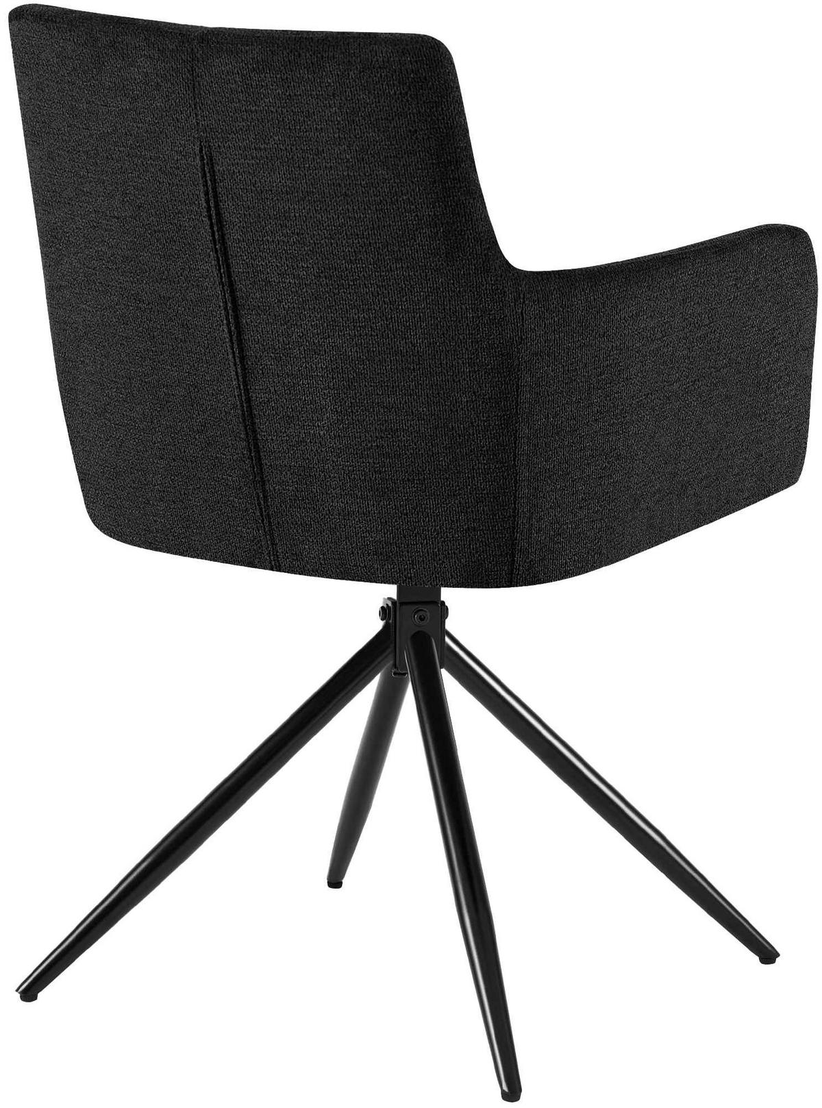 ESSZIMMERSTUHL 2er Set Debas Stoff Schwarz Wohnzimmerstuhl - Schwarz, Textil (59/87/59cm) - DELUKE