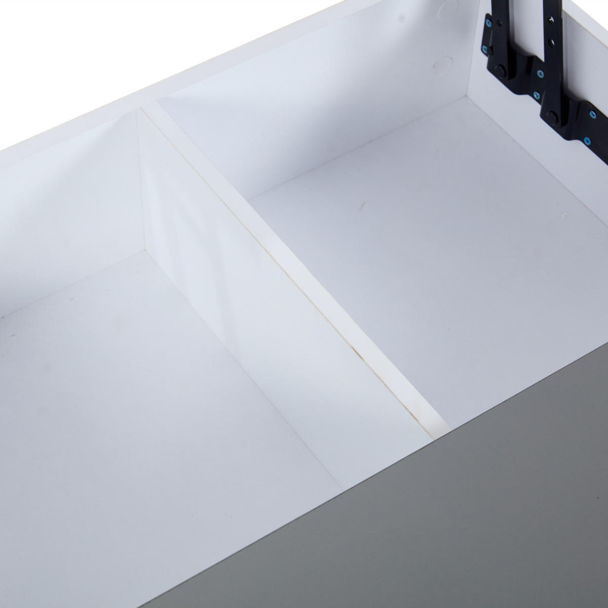 COUCHTISCH 70/70/35 cm höhenverstellbar mit verstecktem Stauraum und LED-Beleuchtung - Weiß, Holzwerkstoff (70/70/35cm) - OKWISH