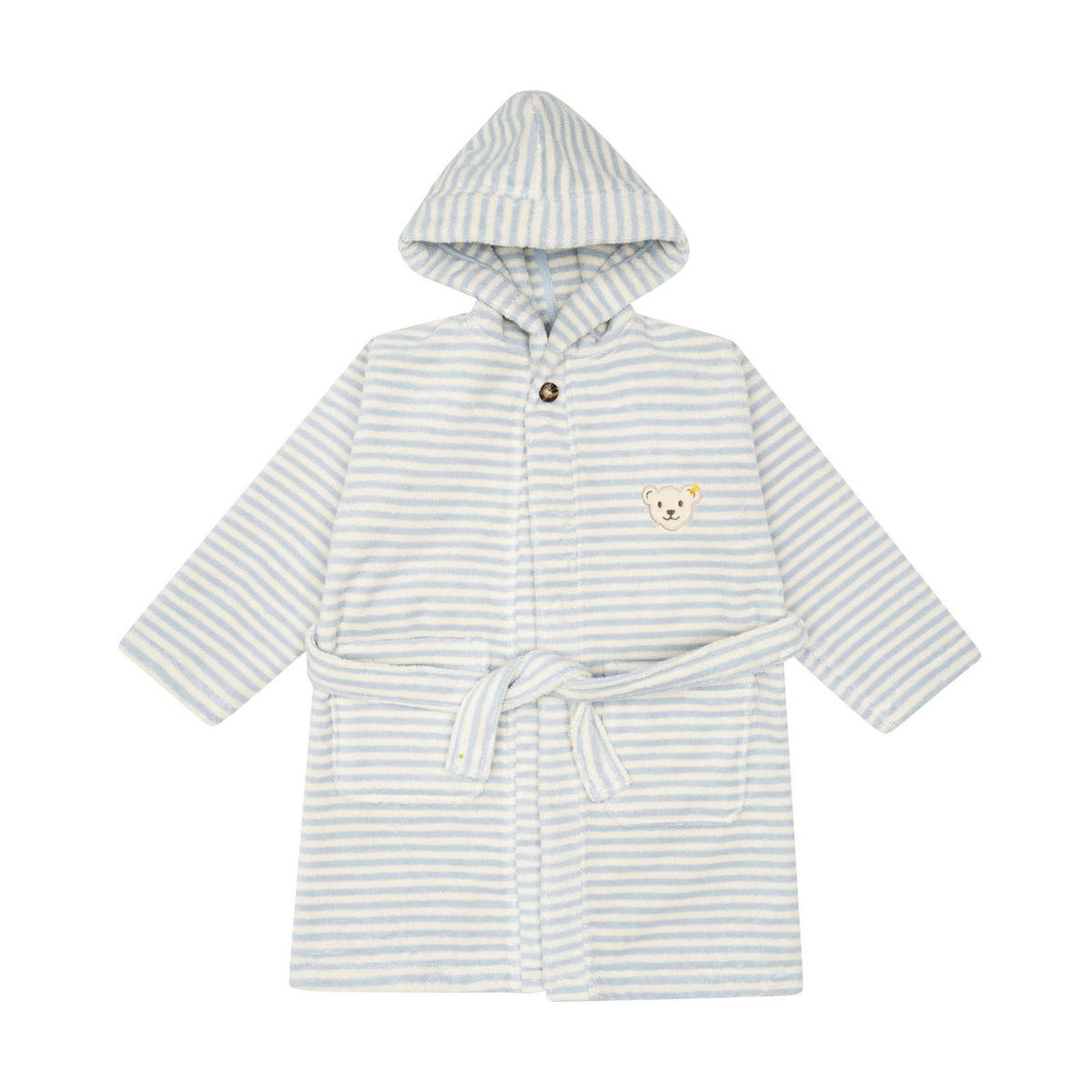 BADEMANTEL Unisex Blau Baumwolle - Weiß, Textil (104null) - Steiff