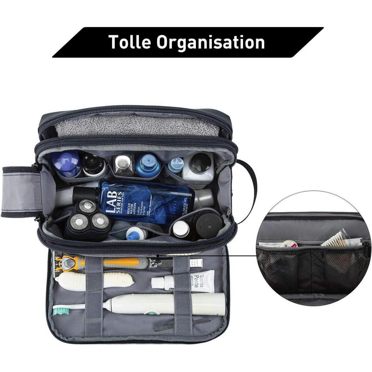 KULTURTASCHE Blau 5L - Dunkelblau, Textil (13/16/26cm)