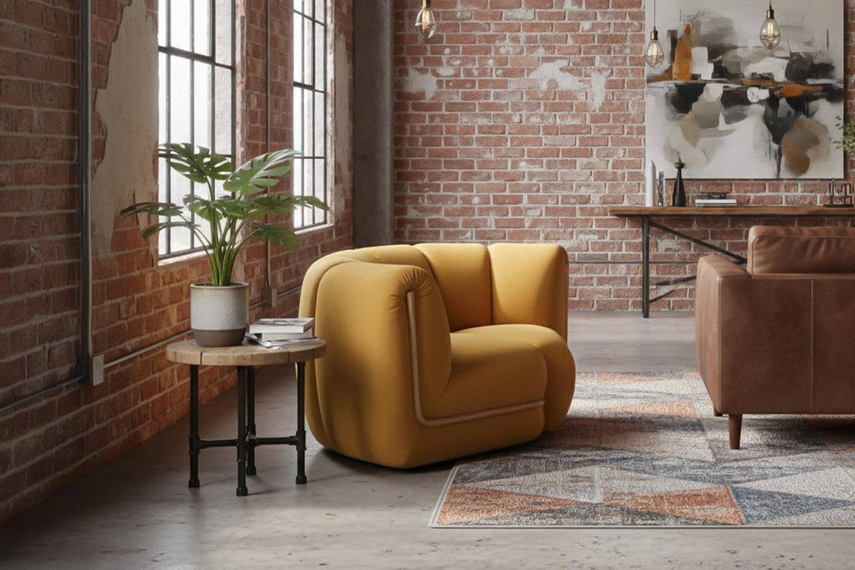 SESSEL LAYLA Gelb Velvet - Gelb/Schwarz, Buchenholz/Textil (166/74/99cm) - KAWOLA