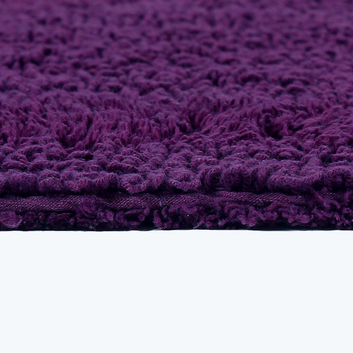 BADEMATTE halbrund 50/80 cm, 100% Baumwolle, wendbar - Lila, Textil (50/80cm) - Homescapes