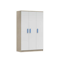 KINDERKLEIDERSCHRANK INGE 19 120/192/50 cm Weiß+Sonoma/Blau - Blau/Weiß, Holzwerkstoff (120/192/50cm) - Deine Möbel 24