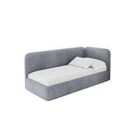 EINZELLBETT Jugendbett mit Bettkasten und Matratze H3/H4, Links - ELSY 100x200 Grau - Grau, Holzwerkstoff/Textil (100/200cm) - ALTDECOR