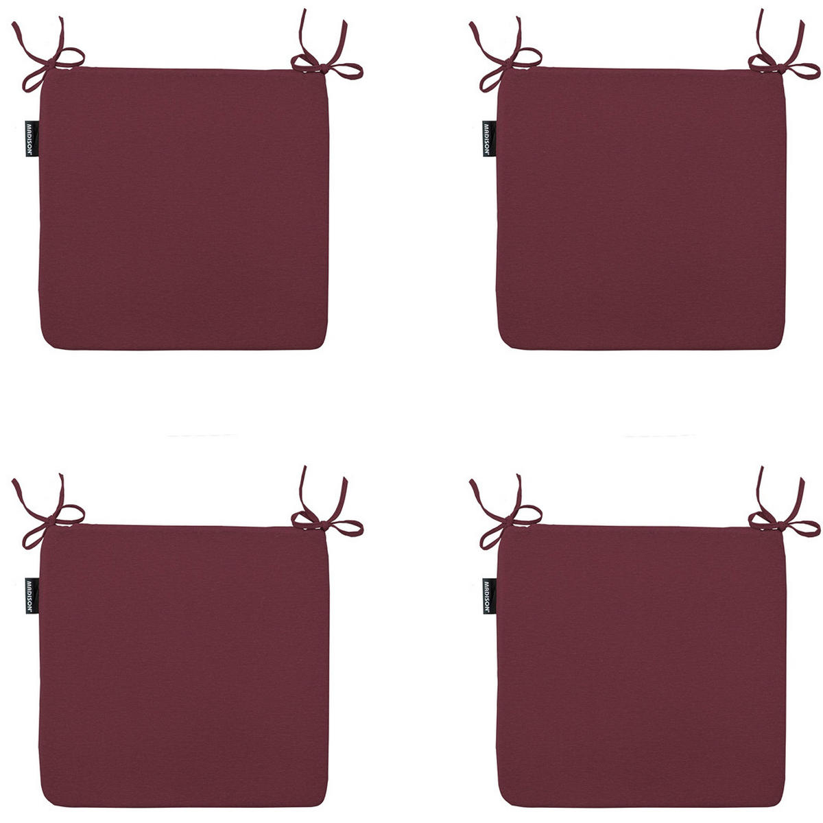 SITZKISSEN Panama 40/40 cm 4er-Set - Dunkelrot, Textil (40/4/40cm) - Madison