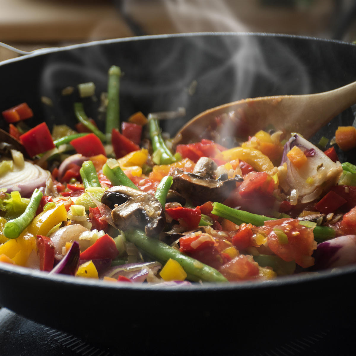 WOKPFANNE - Multicolor, Glas/Kunststoff (58/31/15cm) - Relaxdays