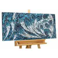 MOSAIK-WANDBILD Blau 100/45 cm - Blau, Glas (4.7/45cm) - KUNSTLOFT