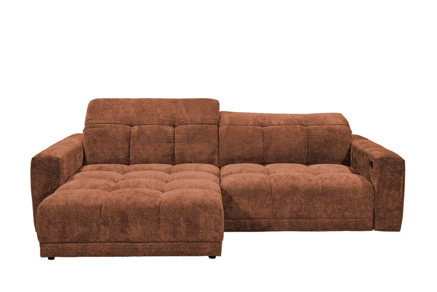 ECKSCHLAFSOFA mit elektronische Sitztiefenverstellung - Fango/Terracotta, Kunststoff/Textil (297/170cm) - ed exciting design