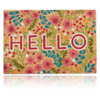 FUSSMATTE Mehrfarbig Kokos Hello 60x40 cm - Multicolor, Kunststoff/Textil (60/40cm) - Relaxdays
