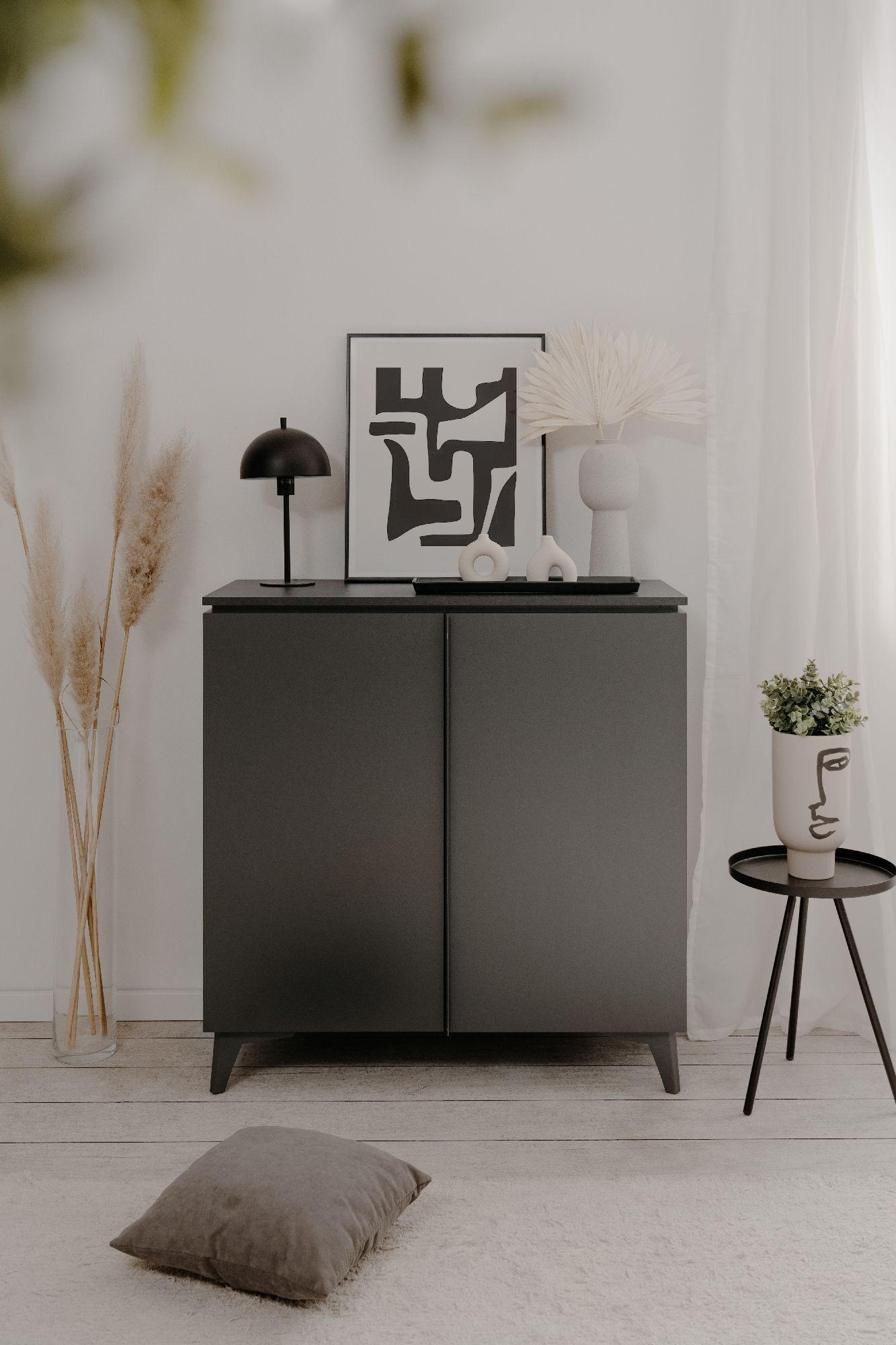 Thumbnail - Finori GmbH Sideboard, Schwarz, Holzwerkstoff, Rechteckig, 88x92x40 cm, Wohnzimmer, Kommoden & Sideboards, Sideboards