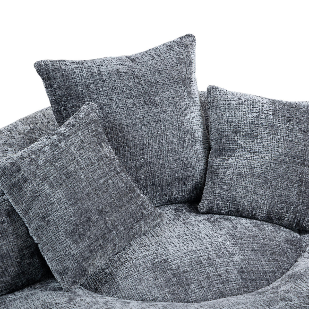 SITZSACK Sessel mit 3 Kissen bequem weich Polstersessel Grau - Grau, Textil (108/52/108cm) - PARAFTA HOME