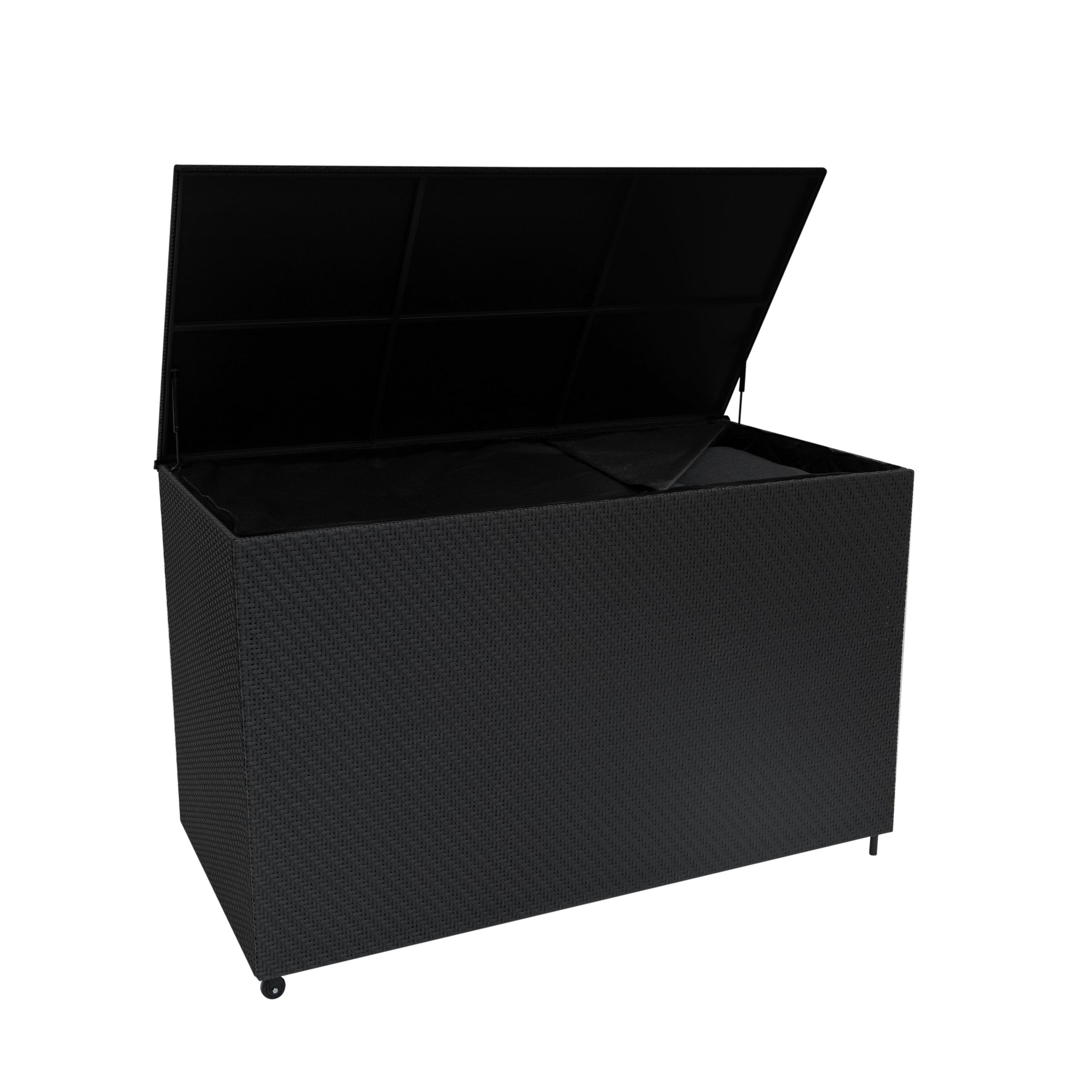KISSENBOX Serafina Rattan 996L - Schwarz - Schwarz, Kunststoff (155/98/80cm) - Jardi