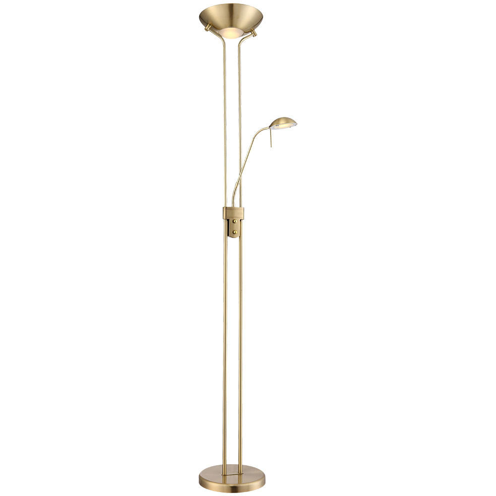 LED STEHLEUCHTE Leonas Messing matt - Messingfarben, Metall (25.5/25.5/180cm) - Globo Lighting