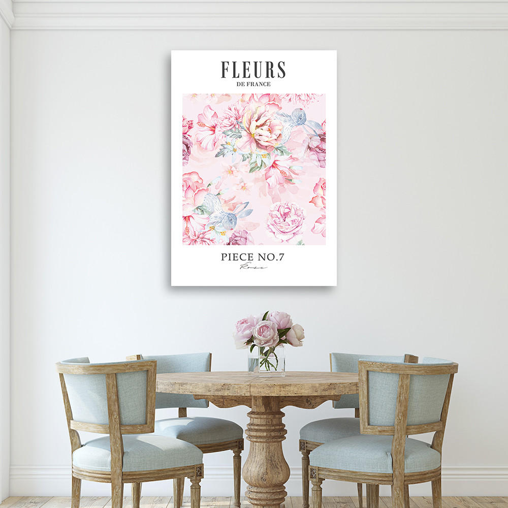 WANDBILD puderpfingstrosen shabby chic - Pink, Textil (40/60cm) - Feeby