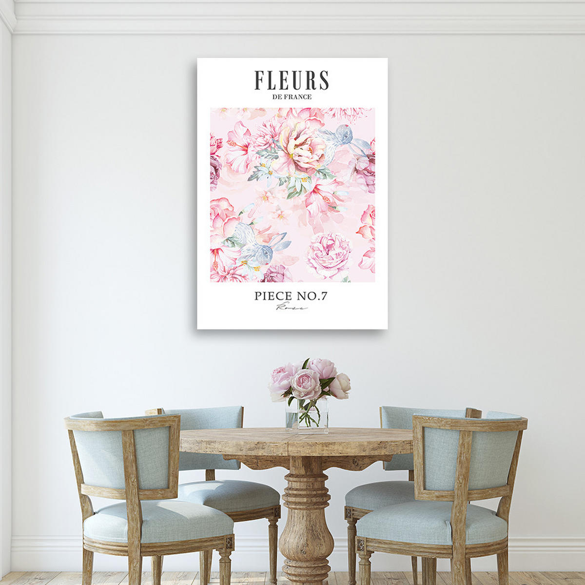 WANDBILD puderpfingstrosen shabby chic - Pink, Textil (40/60cm) - Feeby