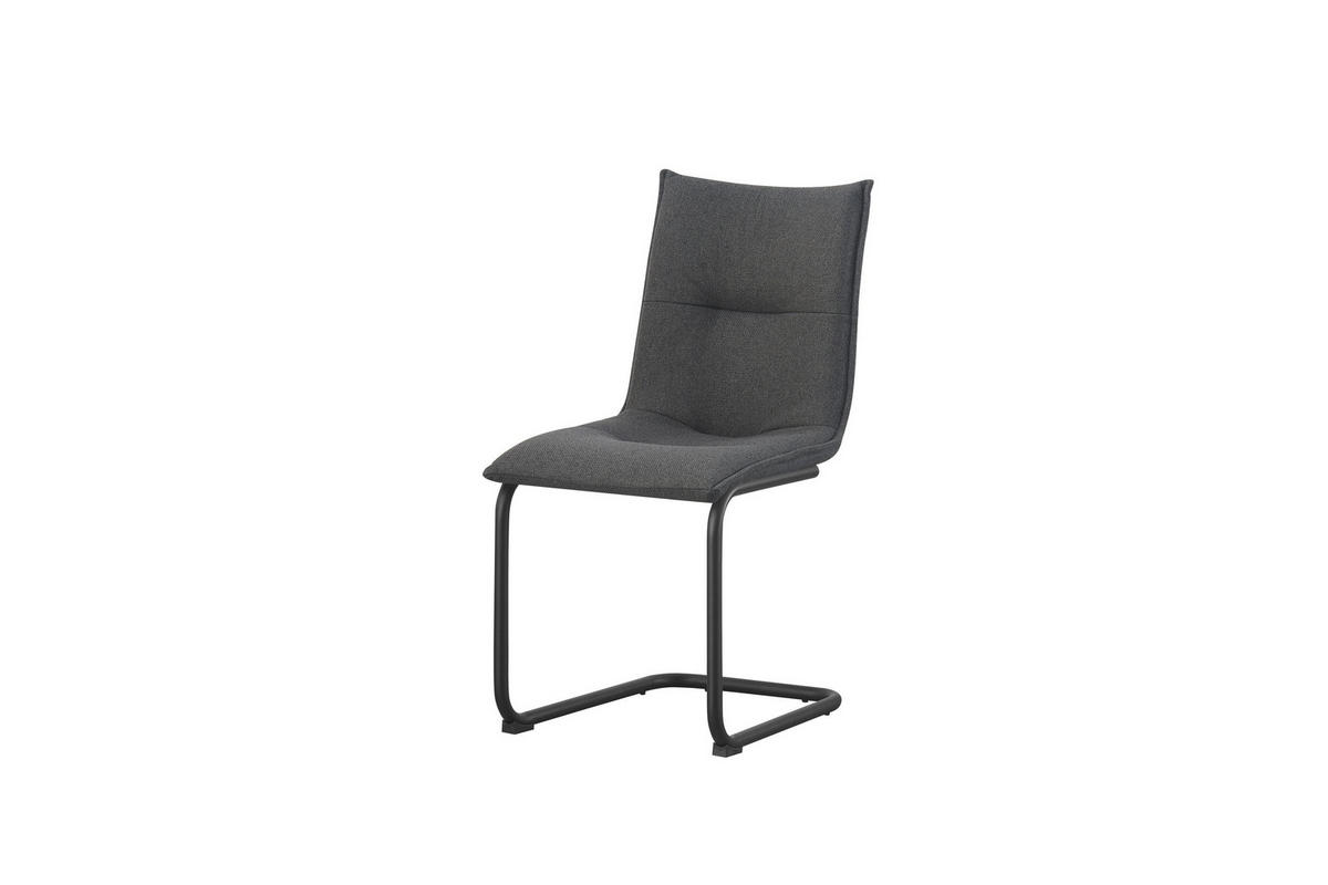SCHWINGER-STUHL 2er Set Torino Stühle in Anthrazit - gemütliches Design - B/H/T: 46x89x57 cm - Anthrazit, Textil (57/89/46cm)