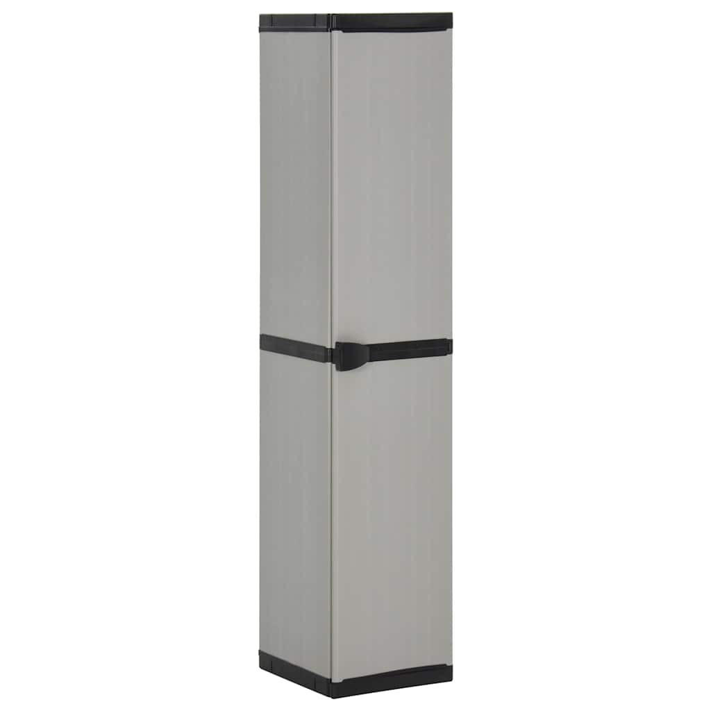 GARTEN-LAGERSCHRANK Mit 3 Böden Grau & Schwarz 34/40/168 Cm - Grau, Kunststoff (40/168/34cm) - vidaXL