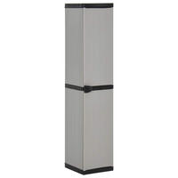 GARTEN-LAGERSCHRANK Mit 3 Böden Grau & Schwarz 34/40/168 Cm - Grau, Kunststoff (40/168/34cm) - vidaXL