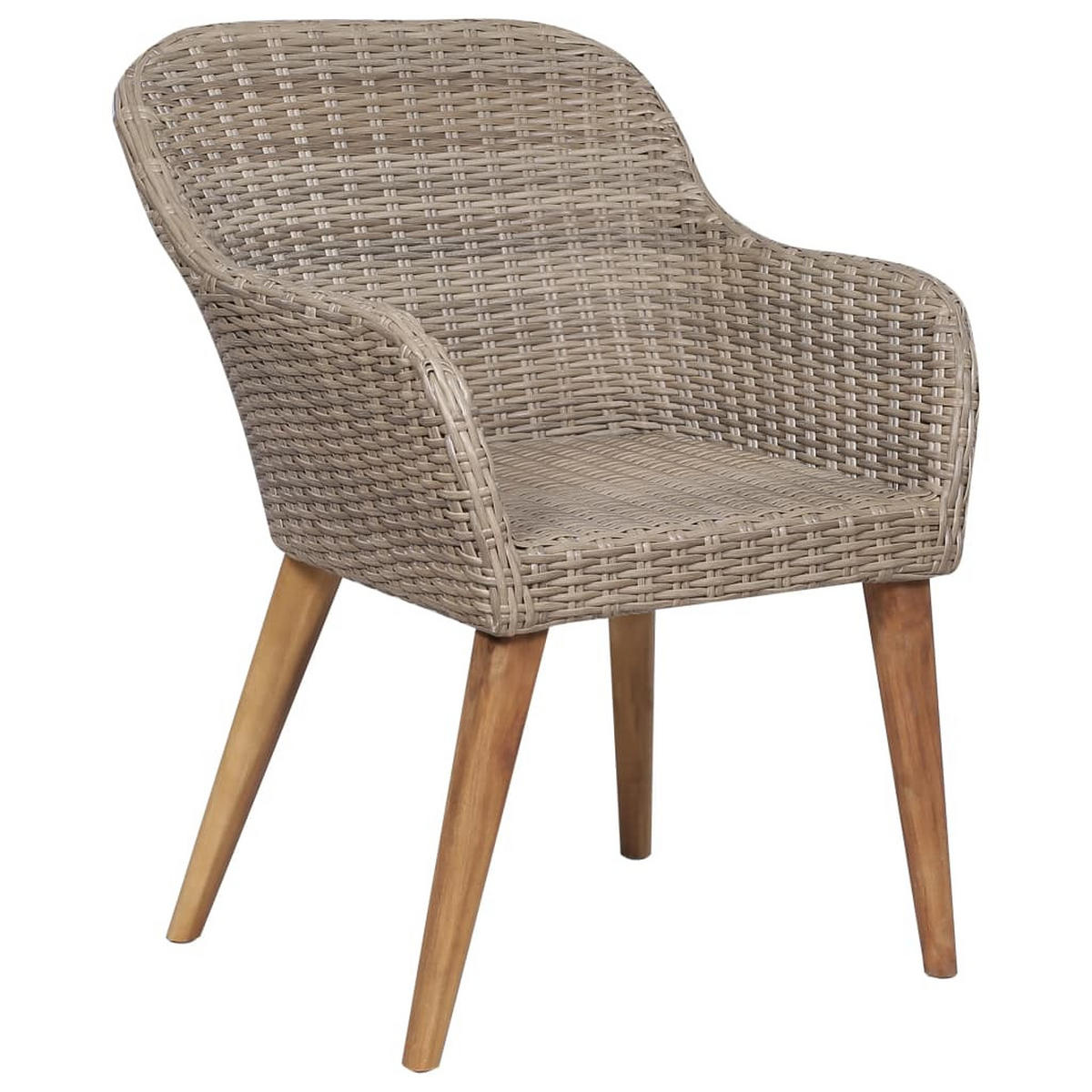 GARTENSTÜHLE Mit Polstern 2er Set Poly Rattan Braun - Braun, Kunststoff (56/82/60cm) - vidaXL