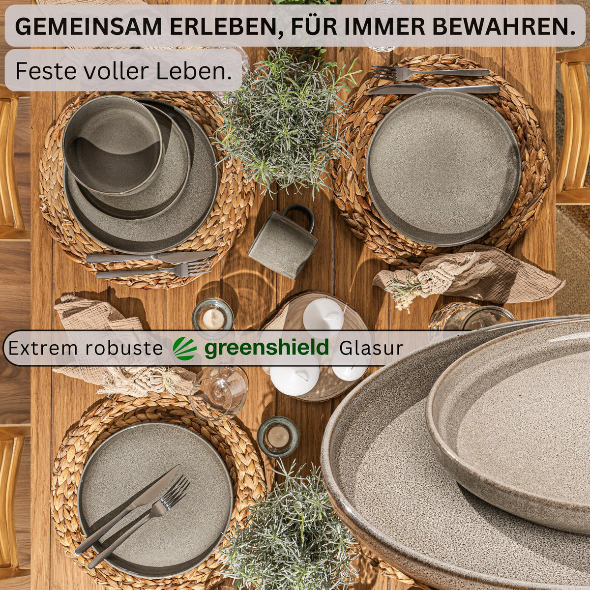 DESSERTTELLER SET KAIRO CLAY - 6 teilig aus Steingut - Grau, Keramik (27.5cm) - Sänger