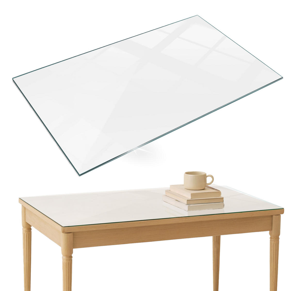 TISCHPLATTE 120x80 cm Farbe Weiß, glatt - Weiß, Glas (120/80/0.4cm) - TULUP