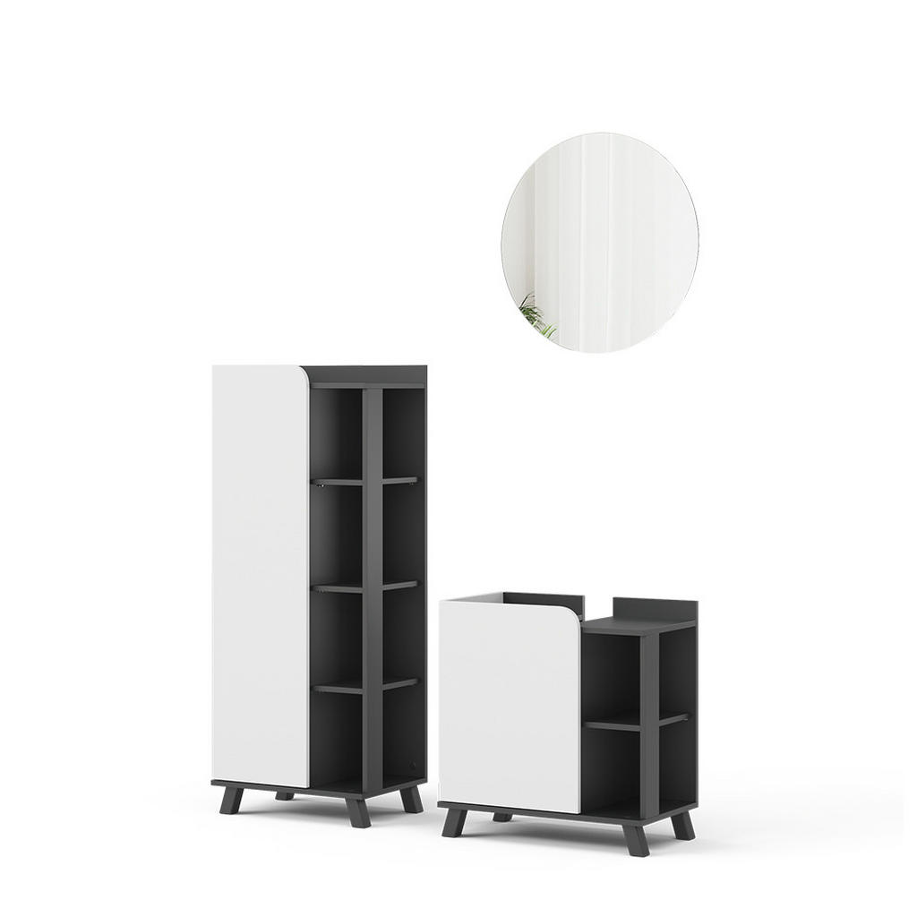 SET MOBILIER BAIE Karen, antracit/Alb, 3 piese