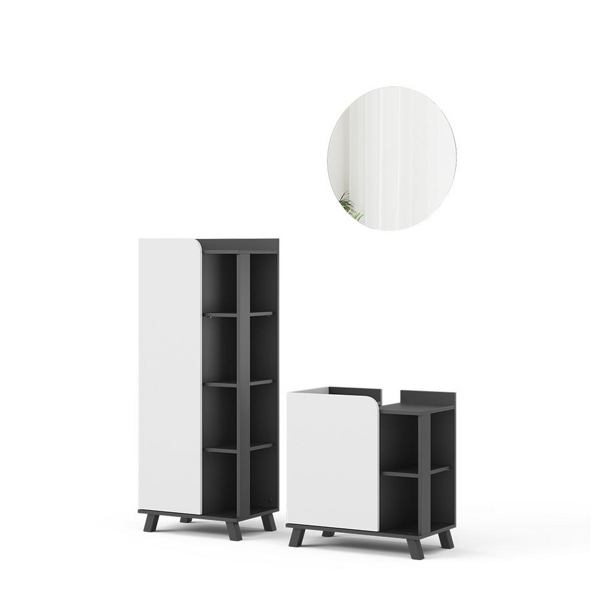 KOUPELNOVÝ NÁBYTEK Karen Antracitová/bílá - bílá/antracitová, kompozitní dřevo (60/65/35cm) - Vicco