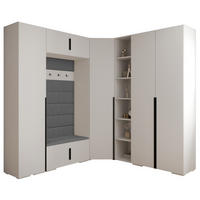 GARDEROBEN-SET 236,7/231,7/47 - Schwarz/Weiß, Holz/Kunststoff (181.7/236.7/47cm) - Abiks Möbel