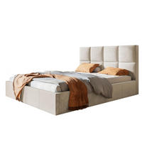 BETT 160x200 - Polsterbett mit Bettkasten und Holzrahmen - Modern Betten - Weicher Jasminstoff - Kollektion Roma, Beige - Beige, Holz/Textil (160/200cm) - Alpi-Möbel