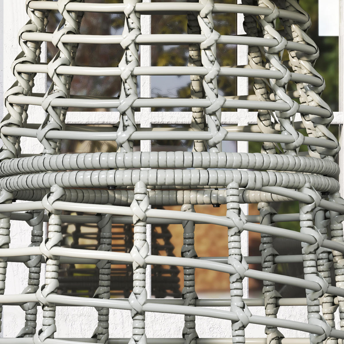 GARTENBEISTELLTISCH DE-13611 rund mit Composite-Platte, PE-Rattanoptik Grau - Grau, Kunststoff/Metall (45/45/50cm) - ComfortXL