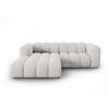 ECKSOFA modular links Lupine aus Chenille-Stoff hellgrau 3 Sitzplätze - Hellgrau, Textil (177/230cm) - Micadoni