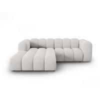 ECKSOFA modular links Lupine aus Chenille-Stoff hellgrau 3 Sitzplätze - Hellgrau, Textil (177/230cm) - Micadoni