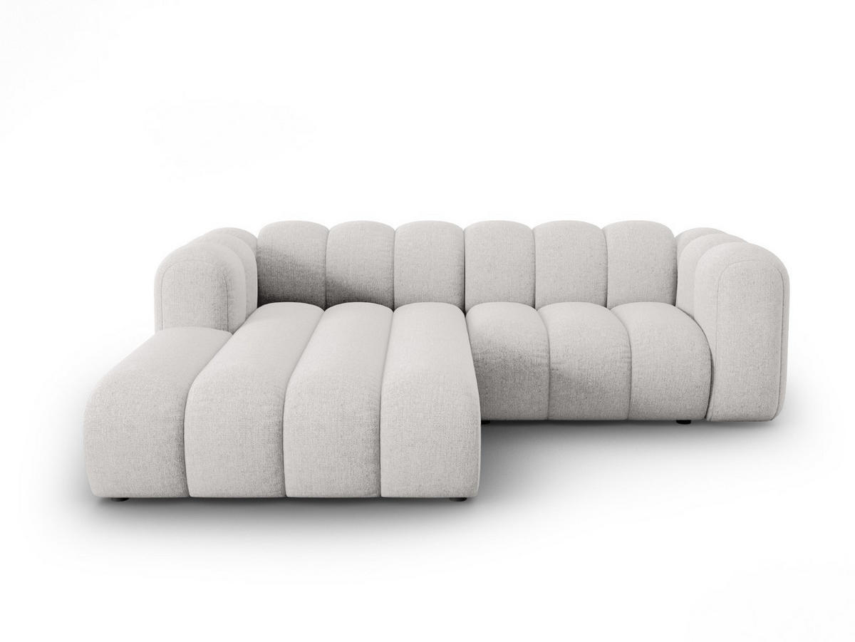ECKSOFA modular links Lupine aus Chenille-Stoff hellgrau 3 Sitzplätze - Hellgrau, Textil (177/230cm) - Micadoni