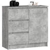 KOMMODE Steingrau 35x80x77 cm - Grau, Holzwerkstoff (80/77/35cm) - Akord