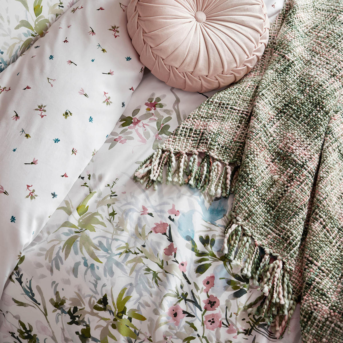 BETTWÄSCHE Frühlingswiese Bunt - Multicolor, Textil (200/200cm) - LAURA ASHLEY