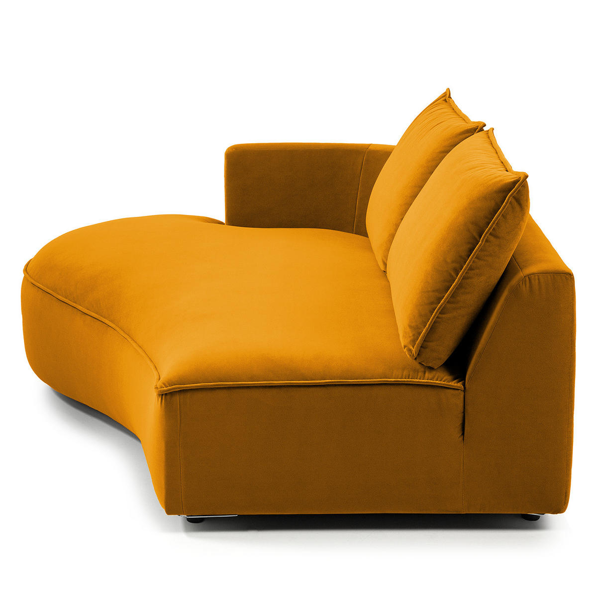 OTTOMANE - modular - Schwarz/Orange, Kunststoff/Textil (196/82/146cm) - home24