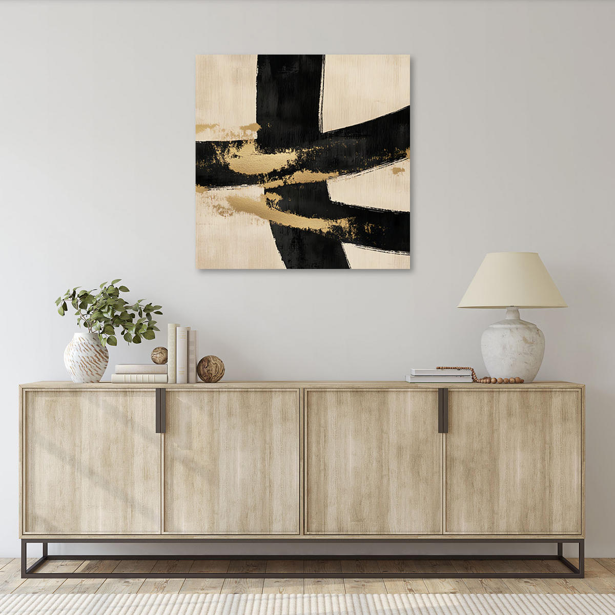LEINWANDBILD Abstraktes beiges Industrie Loft 40x40cm - Beige, Textil (40/40cm) - Feeby