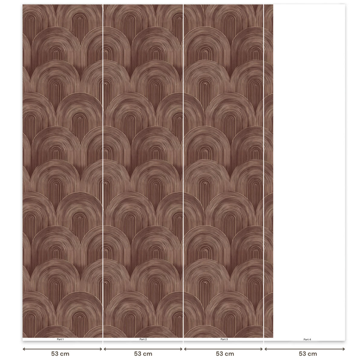 TAPETE - Rhythmic - Aufschlag - Braun - 160x220 cm - Dunkelbraun, Papier (160/220cm) - OnlyWow