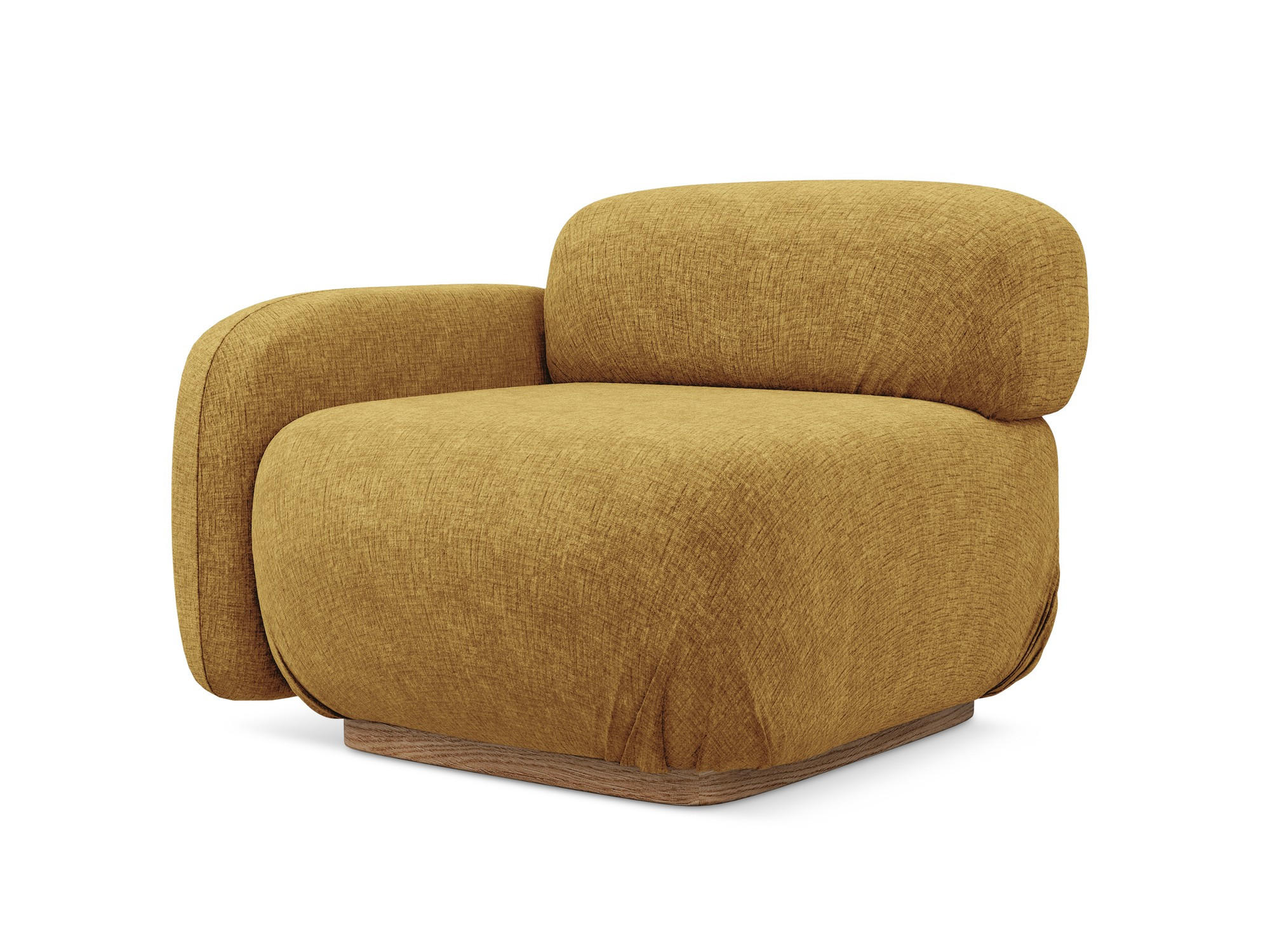 SOFAELEMENT Links Chenille Stoff Gelb - Currygelb/Gelb, Holz/Textil (95/73/95cm) - Makamii