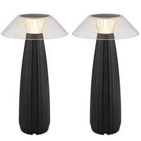 LED TISCHLEUCHTE ILLUMI Kunststoff Schwarz matt 2-tlg. - Schwarz, Kunststoff (15.4/15.4/28cm) - Globo Lighting