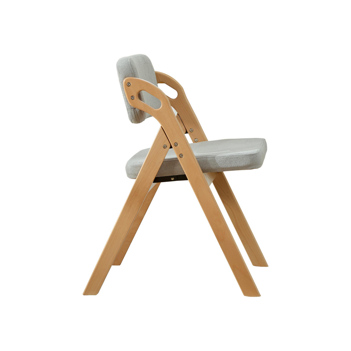 KLAPPSTUHL 2er-Set, Grau, Massivholz Buche, gepolstert - Grau, Holz (52/77/59cm)