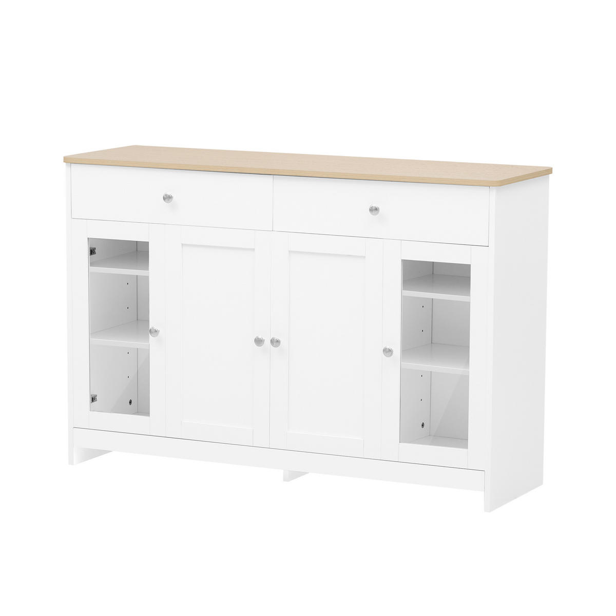 ANRICHTE Weiß 120/37/80 cm - Weiß, Holz (120/80/37cm) - PANGIVO